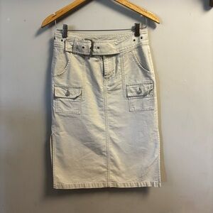 Y2k Vintage Union Bay Beige Belted
Cargo Midi Skirt Canvas